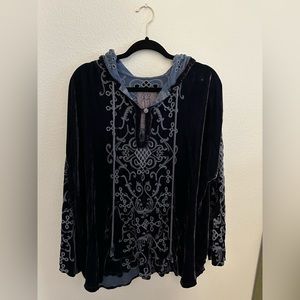 Johnny Was Pete & Greta Silk Velvet Top